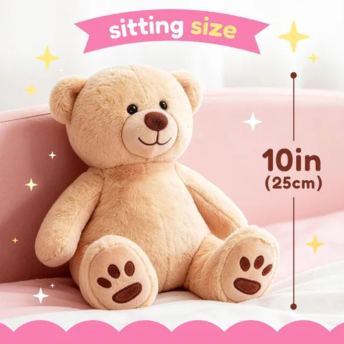 Miniatura 2 de LotFancy Oso de Peluche Animal de Peluche, Oso de Peluche Marrón de 10 Pulgadas Juguete de Peluche, Regalos de Peluche Suave para Niños Bebés