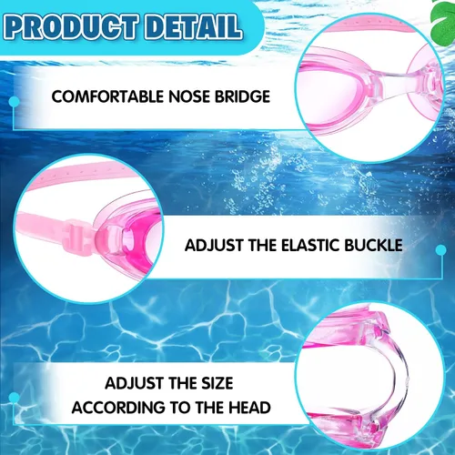 Miniatura 3 de Macarrie Paquete de 30 gafas de natación a granel sin fugas con tapones para los oídos y clip de nariz para adultos, hombres, mujeres y jóvenes