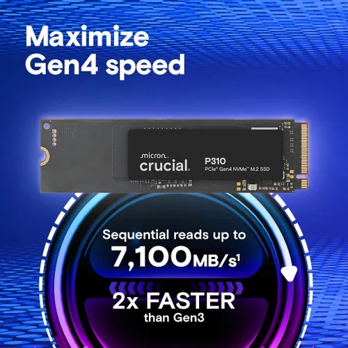 Miniatura 2 de Crucial P310 SSD de 1 TB, PCIe Gen4 NVMe M.2 2280, hasta 7,100 MB/s, para computadoras portátiles, de escritorio (PC) y consolas