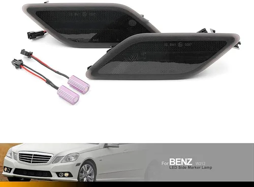 Miniatura 5 de Kits de luces indicadoras laterales LED con lentes ahumadas ámbar para Mercedes Benz W212 Clase E Pre-LCI E350 E550 E63 AMG 2010 2011 2012 2013
