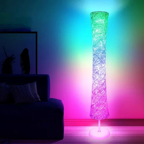 Miniatura 9 de WORLD WIN Lámpara de pie, lámpara de esquina LED RGB inteligente de 61'' con sincronización de música y 16 millones de colores DIY, 3 temperaturas
