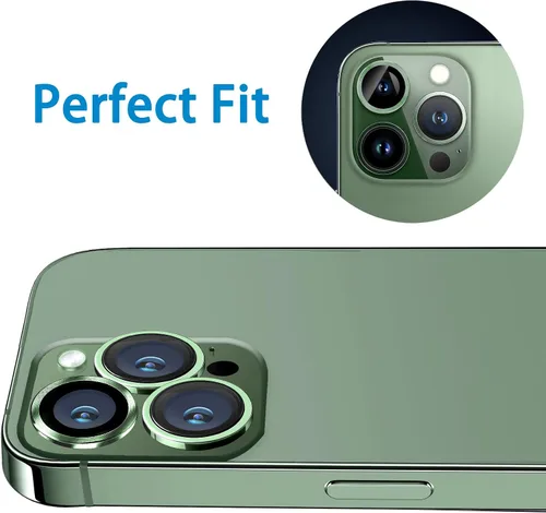 Miniatura 5 de Compatible con iPhone 13 Pro para iPhone 13 Pro Max, protector de lente de cámara antiarañazos, vidrio templado 9H, protector de cámara de metal a