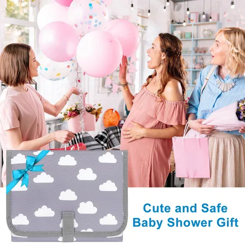 Miniatura 7 de Accmor Cambiador de pañales portátil, cambiador de bebé impermeable, almohadillas de cambio de pañales plegables para bebé Nube