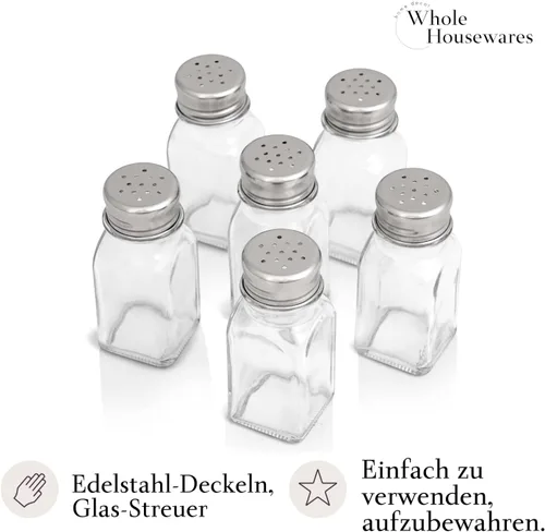 Miniatura 2 de WHOLE HOUSEWARES Juego de saleros y pimenteros de acero inoxidable Paquete de 6 piezas Lo mejor para la cocina del hogar, restaurantes y catering