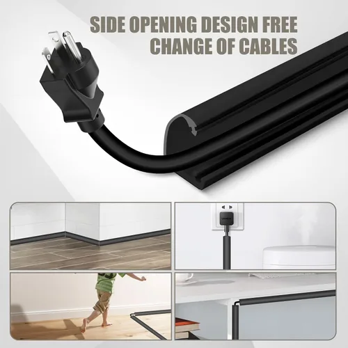 Miniatura 4 de Cubierta de pared para cable, 39 pulgadas, autoadhesivas, para cables en la pared, cable de extensión para piso, TV montada, cavidad del hogar