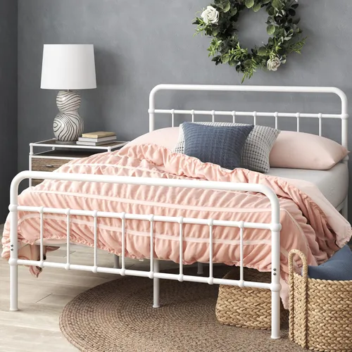 Miniatura 12 de Zinus Leonardo - Marco de cama de plataforma de metal, cabecero y estribo estilo victoriano, base de cama resistente, amplio espacio debajo