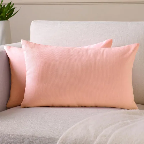 Miniatura 39 de Encasa XO Juego de 2 fundas de almohada de 12 x 12 pulgadas, color beige, sin rellenos, fundas de almohada de algodón para sala de estar, cama