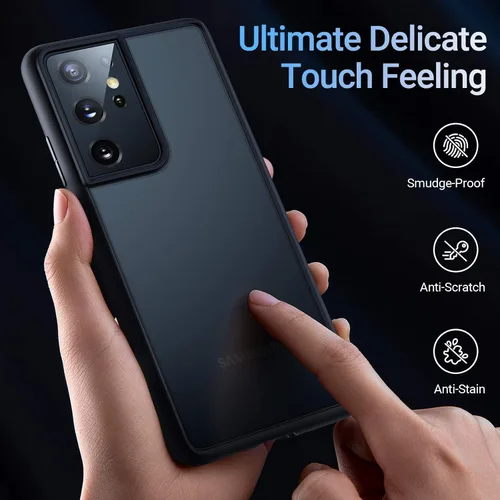 Miniatura 4 de TORRAS Funda compatible con Samsung Galaxy S21 Ultra, [probada en caídas de grado militar], funda S21 Ultra, parte trasera dura mate translúcida
