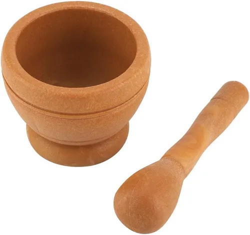 Miniatura 11 de PP Material Molienda Tazón, Mortero y Maja Set, Molinillo de ajo de plástico manual para el hogar, uso en la cocina (blanco)