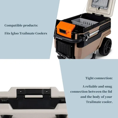 Miniatura 4 de Kit de repuesto de bisagras de tapa para refrigerador, bisagras de enfriador a presión compatibles con Igloo TrailMate, plástico resistente, piezas