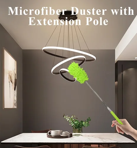 Miniatura 6 de Delicado plumero de microfibra, cómodo mango antideslizante, cabezal desmontable lavable, utilizado para limpiar automóviles, computadoras, aire