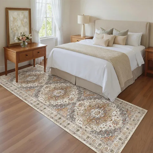 Miniatura 975 de Madane Tapete lavable de 2 x 10 pies para pasillo, cocina, recibidor, clásico, suave, antideslizante para interiores, casa de campo, baño, sala