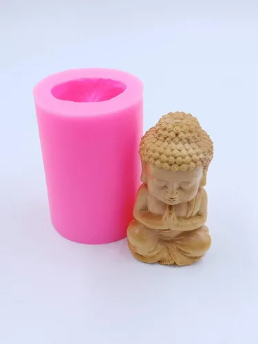 Miniatura 3 de Molde de vela 3D de Buda de bronce para fabricante de velas, moldes de jabón, arcilla polimérica, moldes de silicona de porcelana fría Buda 13