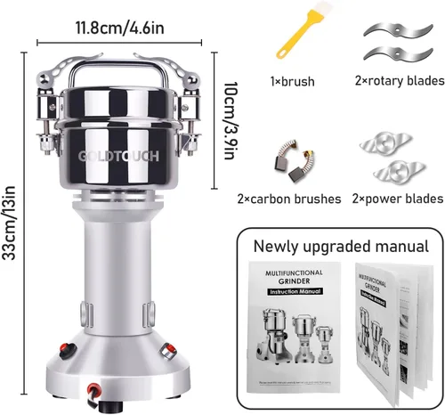 Miniatura 4 de Goldtouch Molinillo de Grano de 150g Molinillo 1500W Eléctrico de Acero Inoxidable Molinillo de Grano Pulverizador de Alta Velocidad Máquina