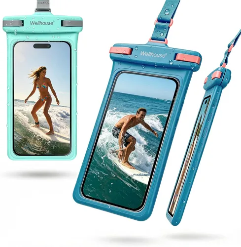 Miniatura 12 de wellhouse Bolsa impermeable para teléfono, funda impermeable para teléfono para iPhone 16, 15, 14, 13, 12 Pro Max, XS, Samsung, IPX8 Bolsa seca