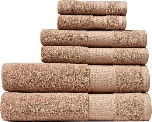 Miniatura 18 de Lacoste Heritage - Juego de toallas de algodón Supima de 6 piezas, 2 toallas de baño, 2 toallas de mano, 2 toallas pequeñas, aloe – altamente
