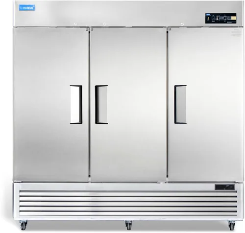 Miniatura 12 de ICECASA Refrigerador comercial de 27 pulgadas de ancho, 23 pies cúbicos de una sola puerta sólida de acero inoxidable, ventilador de refrigerador