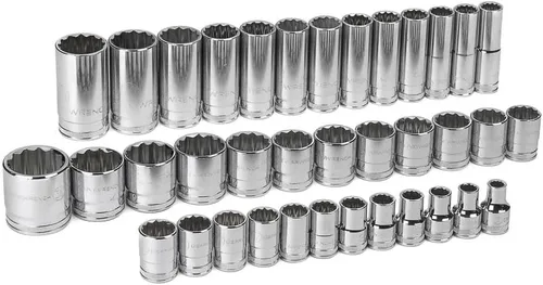 Miniatura 2 de GEARWRENCH Juego de llaves métricas estándar y profundas de 12 puntos de 1/2" de 37 piezas - 80730