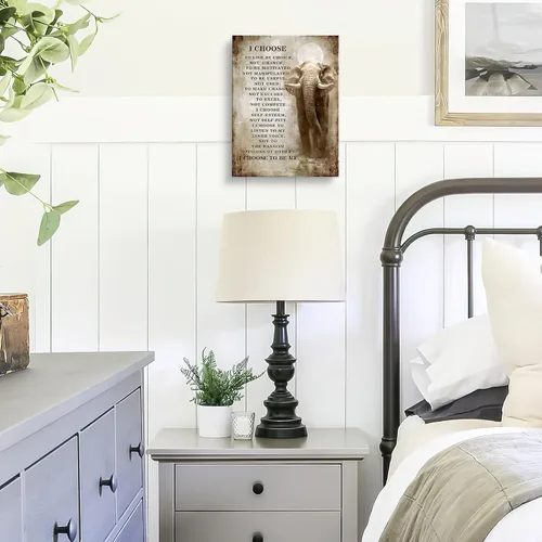Miniatura 4 de Luslya Lienzo de elefante cristiano para pared, imagen motivacional de elefante, decoración de pared enmarcada, citas inspiradoras, pósteres