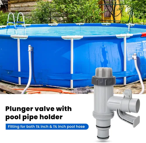 Miniatura 6 de VOEER - Piezas de repuesto para piscina con soporte de tubo de piscina y válvula de émbolo para piscina sobre el suelo, adaptador de manguera