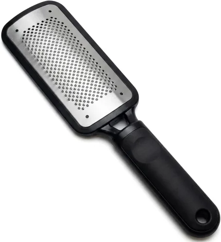 Podología de mandíbulas lima de pies grande y removedor de callos para pies - Negro plateado | Professional Stainless Steel Pedicure Foot Rasp for