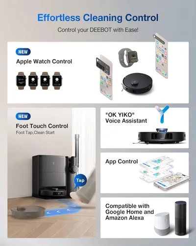 Miniatura 8 de ECOVACS DEEBOT T30S Combo Completo Aspiradora Robot y Trapeadora, 11000Pa, Tecnología ZeroTangle, Trapeado de Bordes Adaptativo TruEdge, Lavado