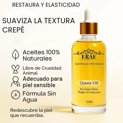 Miniatura 7 de Erae Queen Oil - Aceite reafirmante botánico natural prensado en frío para cara y cuerpo - Hidrata tensa y restaura la elasticidad para la piel