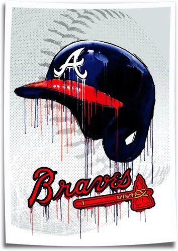 Miniatura 2 de NOUCAN - Póster de béisbol de la ciudad de Atlanta, arte de pared para sala de estar, imagen grande para los fanáticos NOUCAN