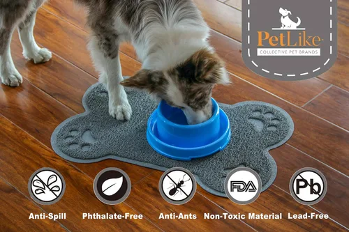 Miniatura 2 de PetLike Paquete de 2 cuencos a prueba de hormigas para perros y gatos, cuencos de agua para alimentos para mascotas con foso, platos antideslizantes