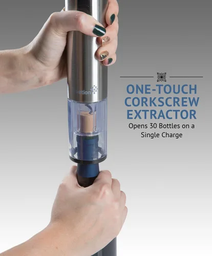 Miniatura 6 de Ivation Set de regalo de vino eléctrico - Incluye abridor de botellas, aireador, conservador al vacío, tapones, cortador de papel de aluminio y base