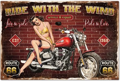 Miniatura 10 de GLOBLELAND Letrero Vintage de Dama Pin Up de Metal de Hojalata de 8×12 Pulgadas Letrero Retro Gracioso de Hojalata para Bar, Parrilla, Puerta