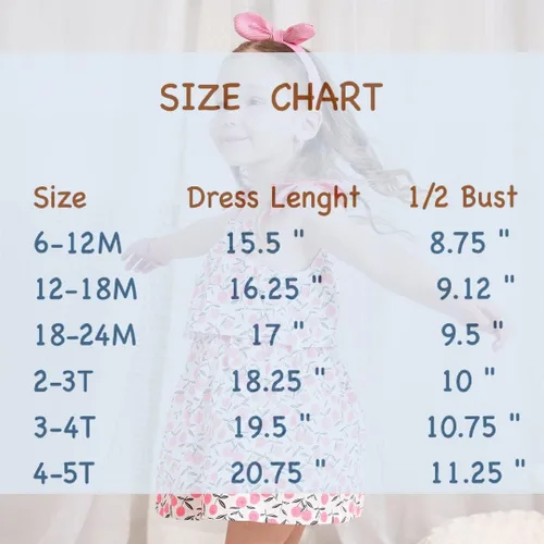 Miniatura 6 de Sosomi Vestido sin mangas para niña pequeña, vestido de niña 6M-5T, vestido floral para niñas pequeñas, vestido de verano para niñas, vestidos