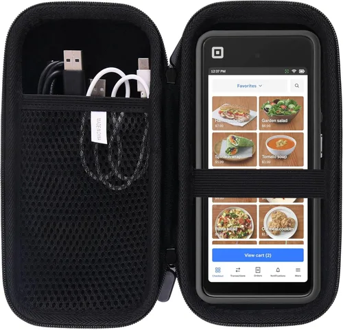 WAIYUCN Estuche de transporte duro compatible con Square Handheld - Estuche portátil para máquina de tarjetas de crédito POS (negro)