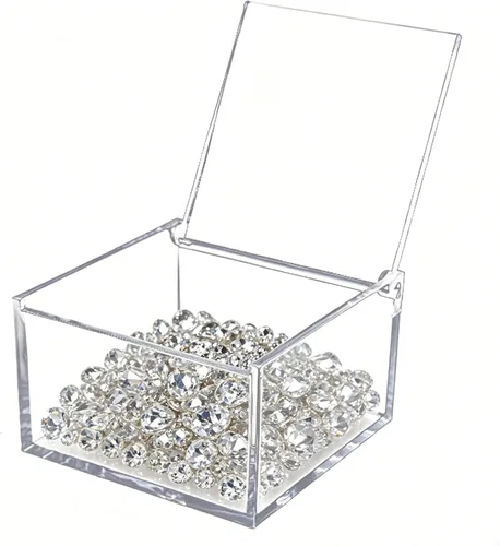 Miniatura 13 de KissYou Caja de acrílico con tapa, caja transparente con tapa con bisagras, almacenamiento de acrílico, soporte para cápsulas de café, organizador