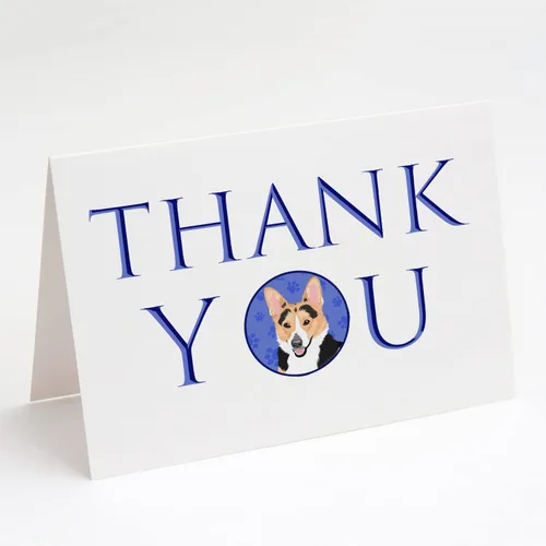 Miniatura 73 de Caroline's Treasures CK8919GCA7P - Tarjetas de felicitación y sobres de agradecimiento tricolor #1, diseño de pastor australiano, color negro, Blanco