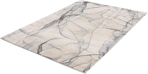 Miniatura 9 de Abani Alfombra contemporánea en capas gris y beige para comedor, de alta calidad, no desprende pelusa, 4 x 6 pies, diseño moderno