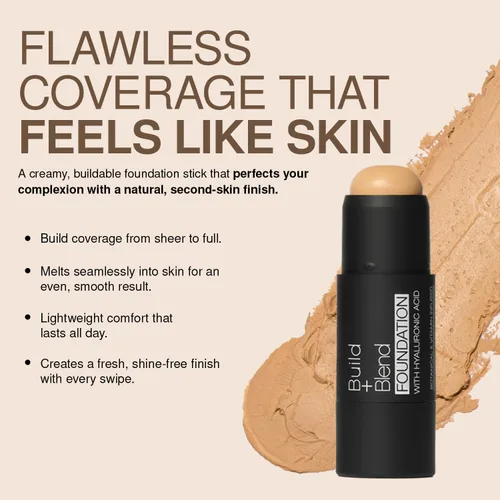 Miniatura 5 de Palladio BUILD + BLEND - Barra de base, barra de contorno para cara, maquillaje profesional para un aspecto perfecto, 0.25 onzas (brillo ámbar)
