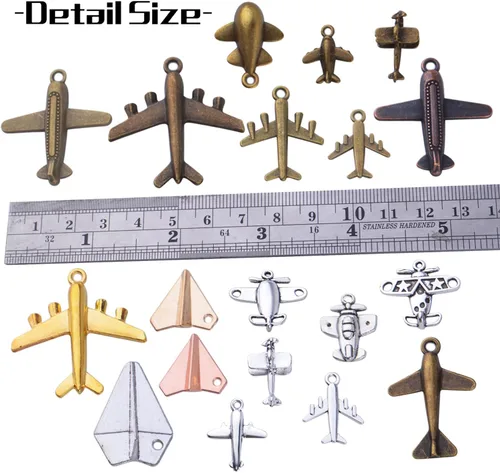 Miniatura 3 de BronaGrand Aircraft Airplane Charm, 100g Airplane Pendant Charms Alloy Jewelry Charms Craft Supplies for Jewelry DIY Earrings Necklace Bracelet