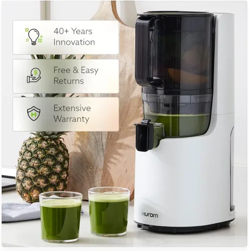 Miniatura 3 de Hurom H-200 - Máquina electrónica de exprimidor lento (plateado), autoalimentación con tolva de boca grande para adaptarse a frutas y verduras