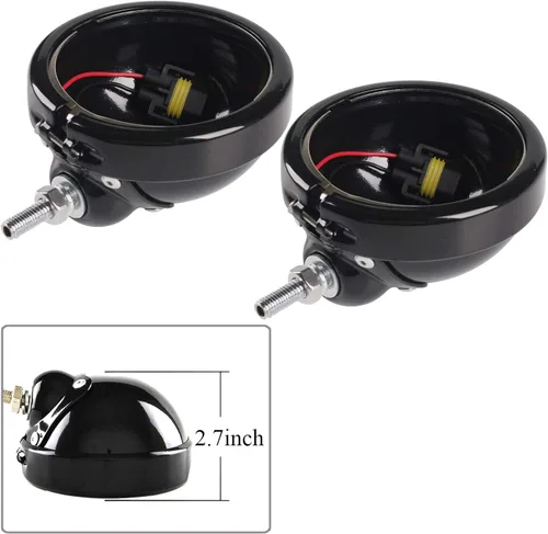 Miniatura 4 de Luces de cruce para motocicleta, negras, luz antiniebla LED de 4.5 pulgadas con carcasa tipo cubo, compatibles con Road King Touring Electra Glide