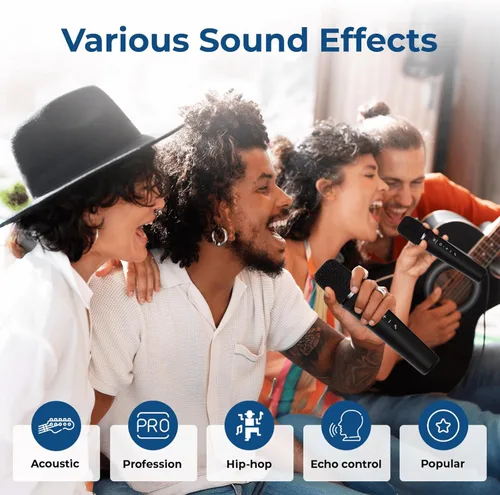 Miniatura 9 de Amplificador de voz potente de 100 W con 2 micrófonos inalámbricos, altavoz portátil con sonido profesional grande con micrófono, altavoz Bluetooth