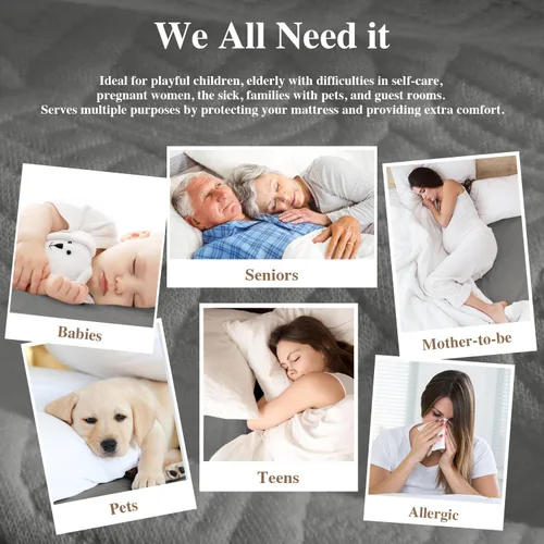 Miniatura 9 de Protector de colchón Twin, funda de colchón impermeable lavable de rayón, cubierta de colchón transpirable y silenciosa, protector de cama