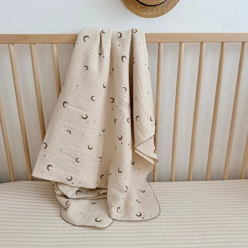 Miniatura 22 de BuLuTu Manta de 4 capas para niños pequeños, 100% algodón muselina, mantas de cama para niños, niñas, niños, con bonito patrón de flores de hibisco