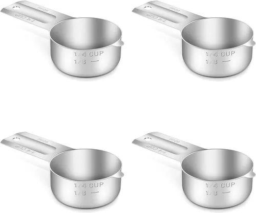 Miniatura 13 de 1 pieza taza medidora individual de 2/3 tazas (160ml, 5.3oz), cuchara medidora de acero inoxidable, medida métrica y estadounidense, apta