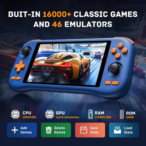 Miniatura 2 de Kinhank K56 Consola de Juegos Portátil Retro con más de 16000 Juegos Integrados, Consola de Juegos Portátil Android 14.0, Pantalla Táctil de 5.5