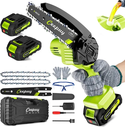 CEEPUY Mini Motosierra Inalámbrica, [2025 Mejorada] Sierra Eléctrica Regalos para Hombres Papá Esposo Jardinero, Gadgets Geniales para Hombres 2025,