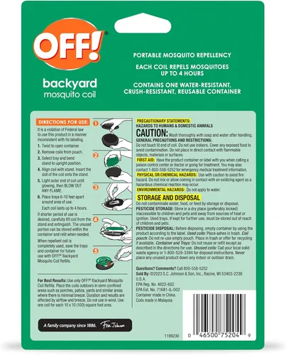 Miniatura 11 de OFF! Bobina repelente de mosquitos para patio trasero, perfecta para patios al aire libre, aroma fresco campestre, 1 unidad