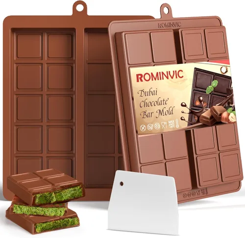 Miniatura 11 de Moldes de Chocolate, Molde y Raspador de Chocolate de Dubai para Barra Rellena, Molde Profundo Redondo de Chocolate para Caramelo de Barra