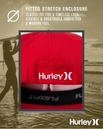 Miniatura 89 de Hurley Gorra de béisbol para hombre - Flexfit - Gorras de béisbol ajustadas para hombre (tamaños: S-XL)