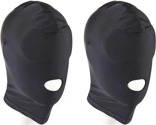 IYWISH 2 unidades de cubierta completa Zentai Hood Halloween máscara facial elástica negro transpirable boca abierta máscaras Cosplay Halloween